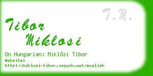 tibor miklosi business card